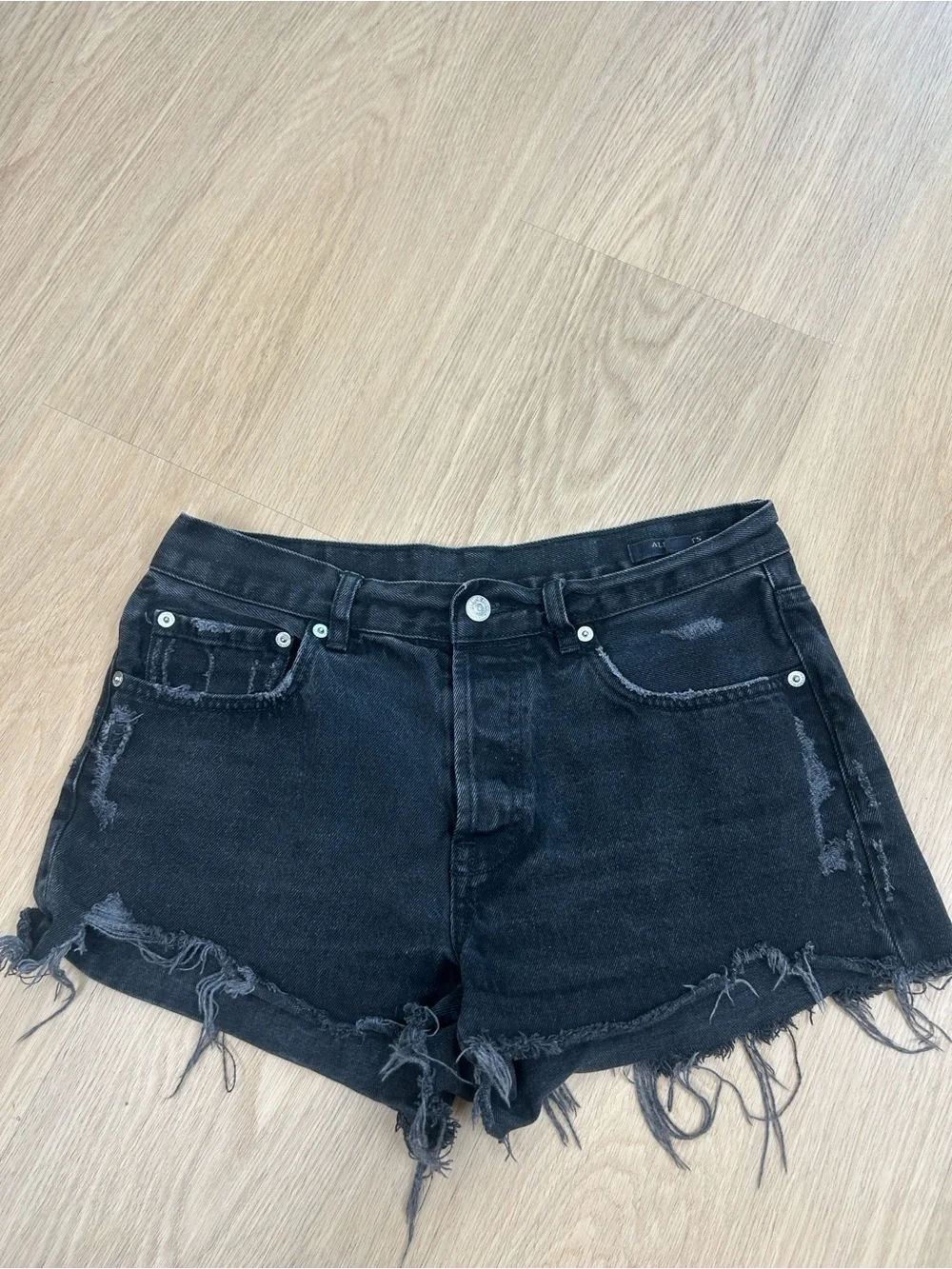 ALLSAINTS Mai Destroyed Denim Shorts 29